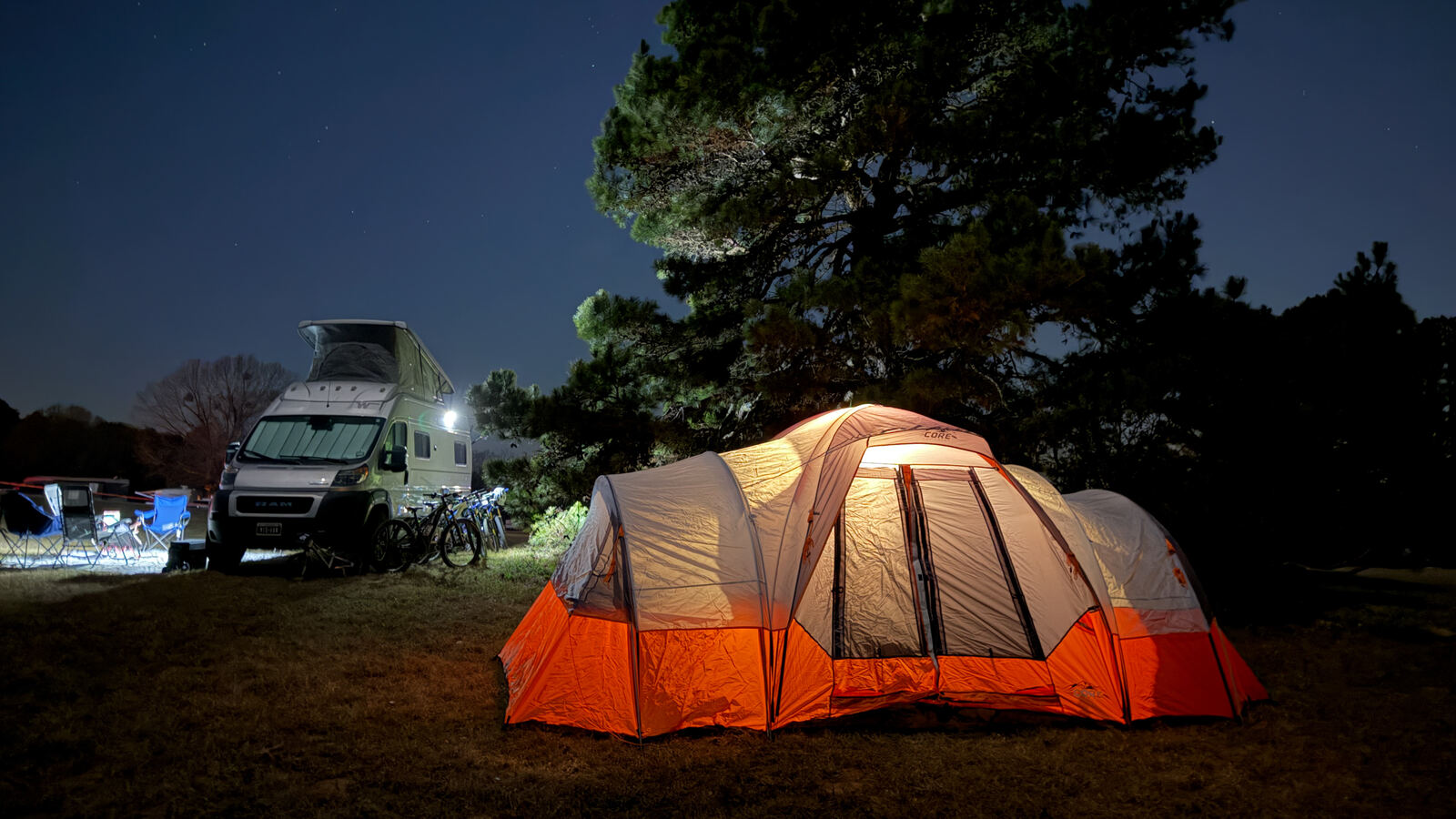 Families camping at a NICA race weekend